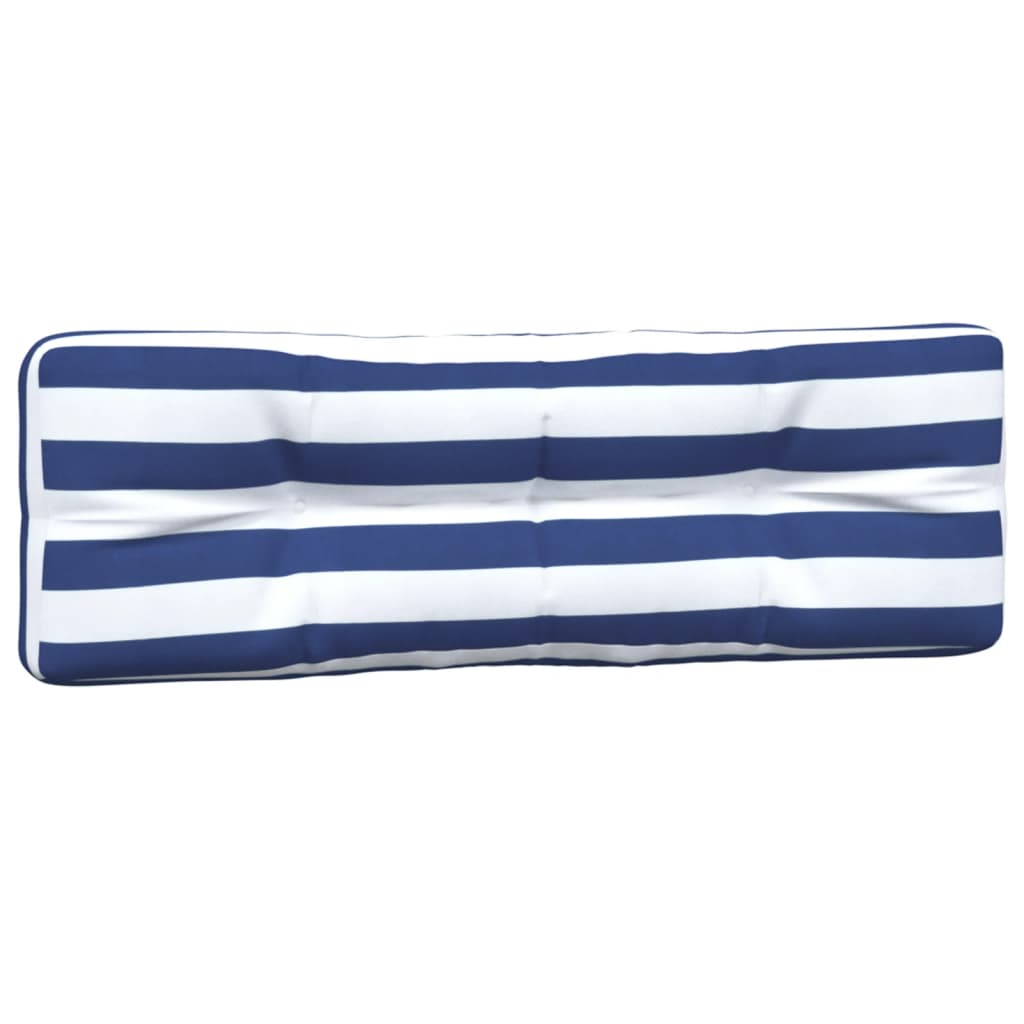 Coussins de palette lot de 2 rayures bleues/blanches tissu