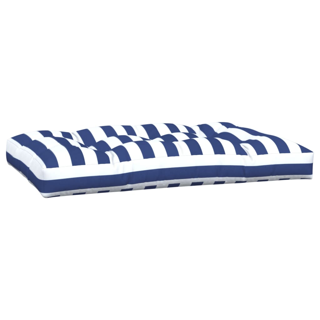 Coussins de palette lot de 2 rayures bleues/blanches tissu