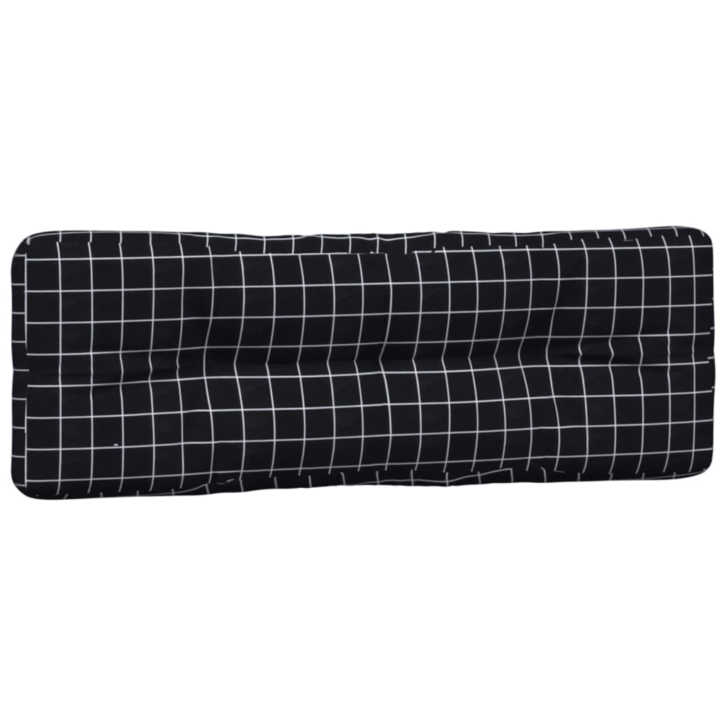 Coussins de palette lot de 2 motif à carreaux noir tissu