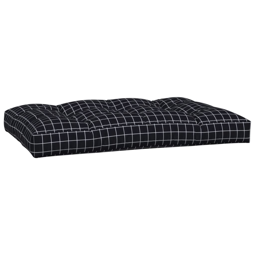 Coussins de palette lot de 2 motif à carreaux noir tissu