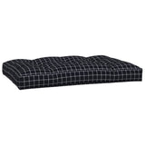 Coussins de palette lot de 2 motif à carreaux noir tissu