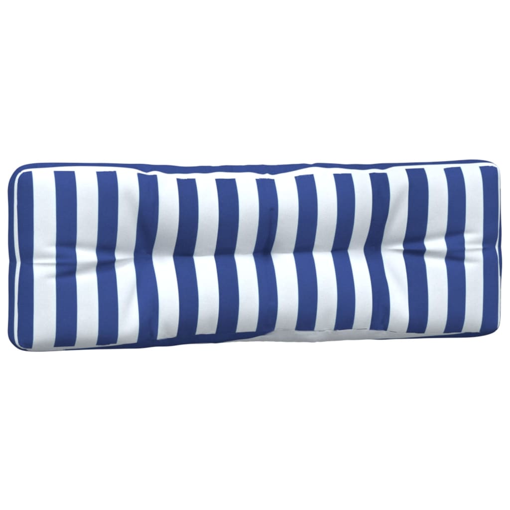 Coussins de palette lot de 3 rayures bleues et blanches tissu