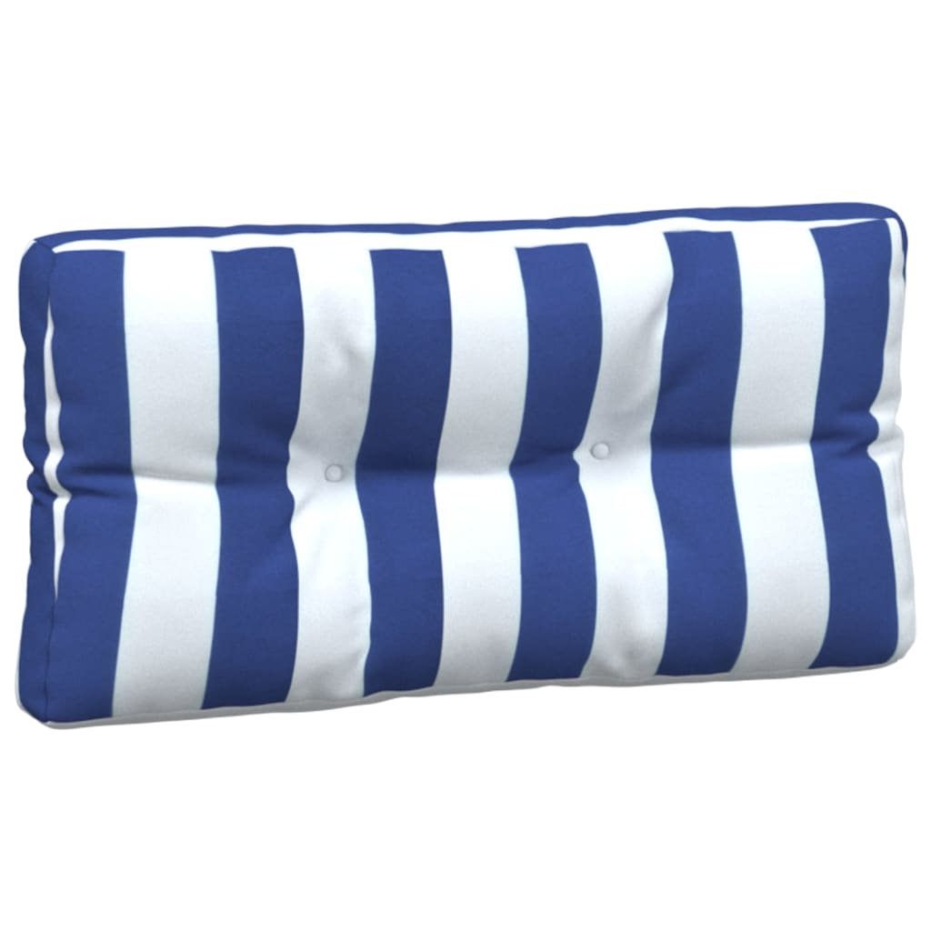 Coussins de palette lot de 3 rayures bleues et blanches tissu