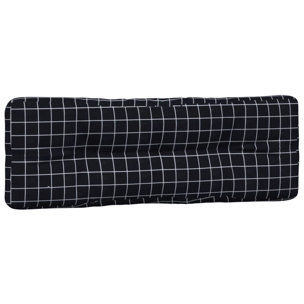 Coussins de palette lot de 3 motif à carreaux noir tissu