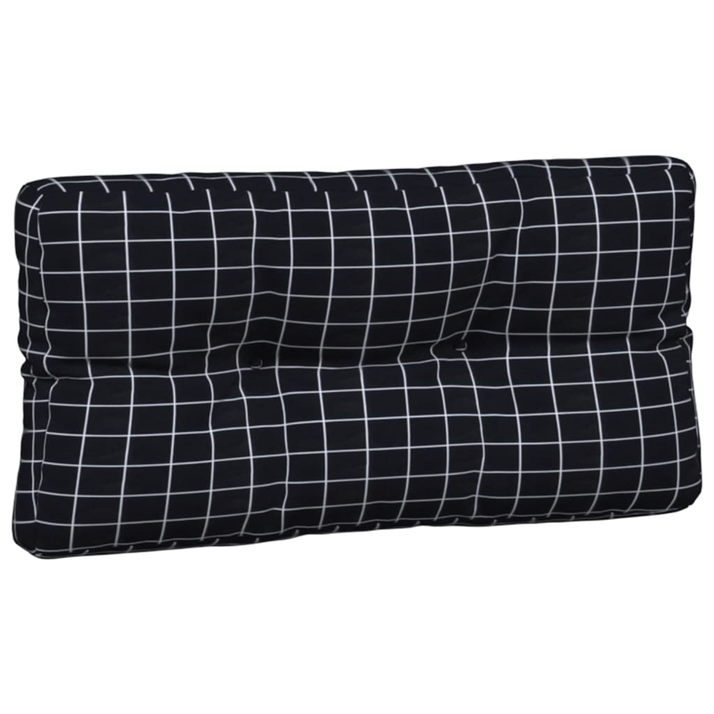 Coussins de palette lot de 3 motif à carreaux noir tissu