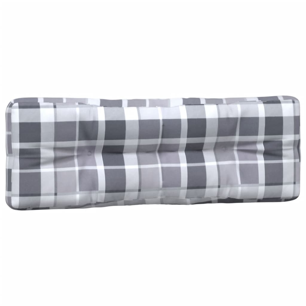 Coussins de palette 5 pcs motif à carreaux gris tissu