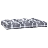 Coussins de palette 5 pcs motif à carreaux gris tissu