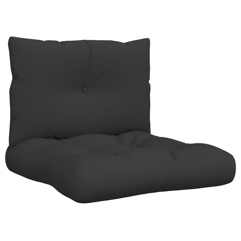 Coussins de palette lot de 2 noir tissu