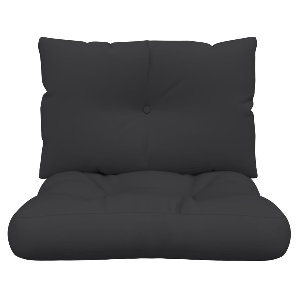 Coussins de palette lot de 2 noir tissu