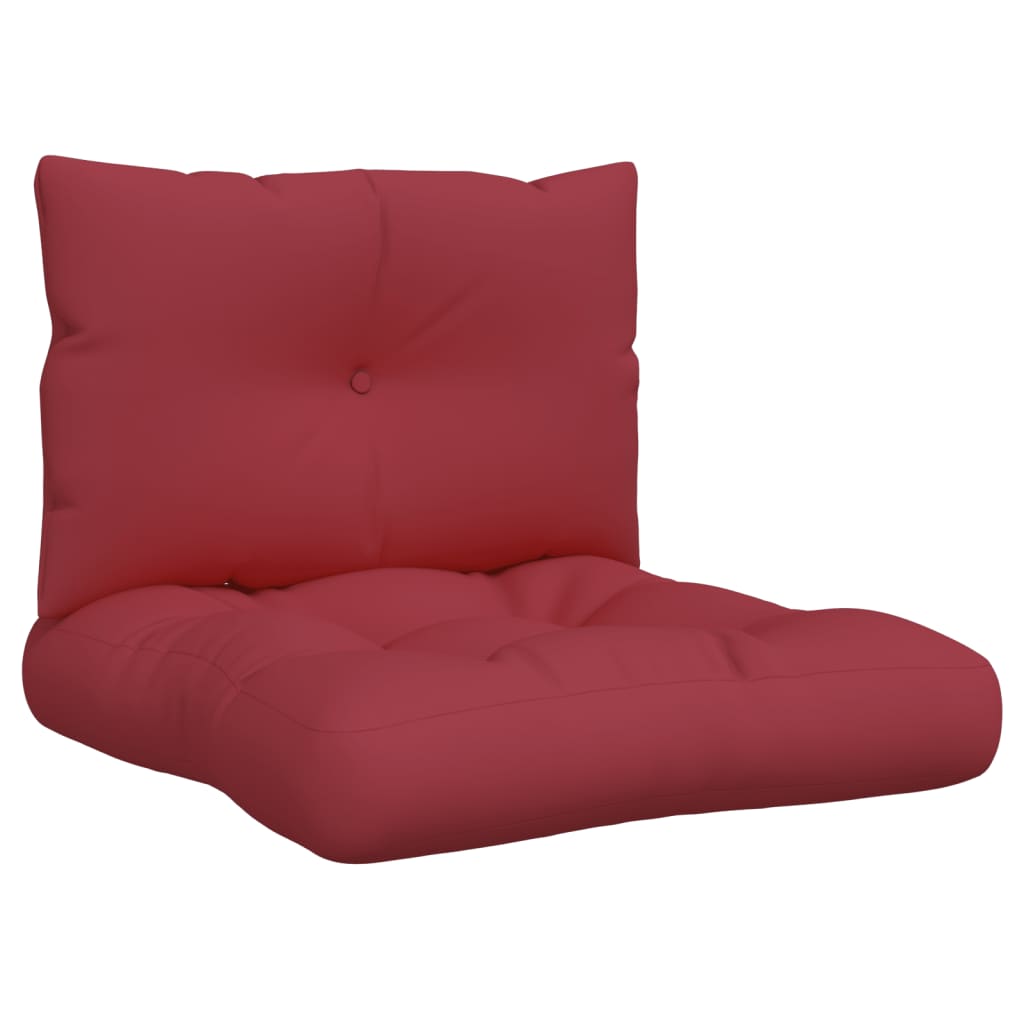 Coussins de palette lot de 2 rouge bordeaux tissu