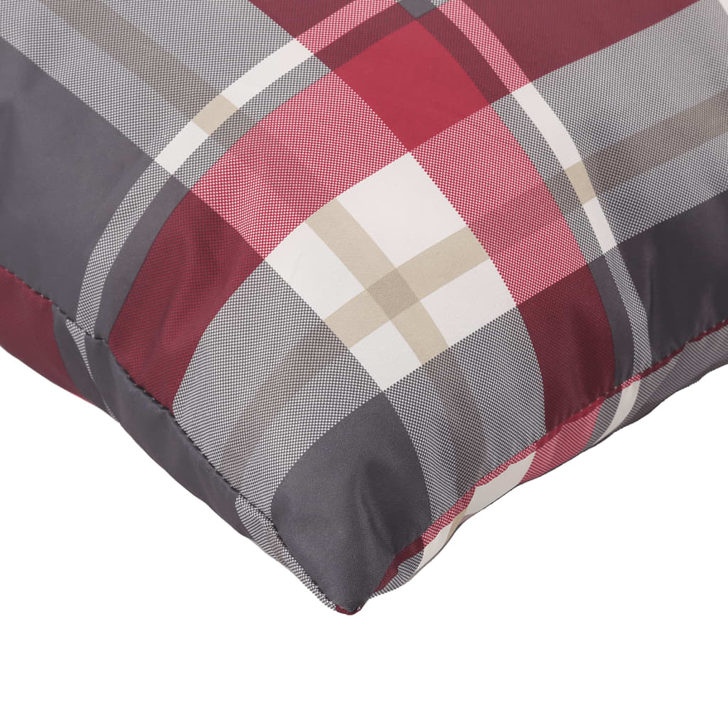 Coussins de palette lot de 2 motif à carreaux rouge tissu