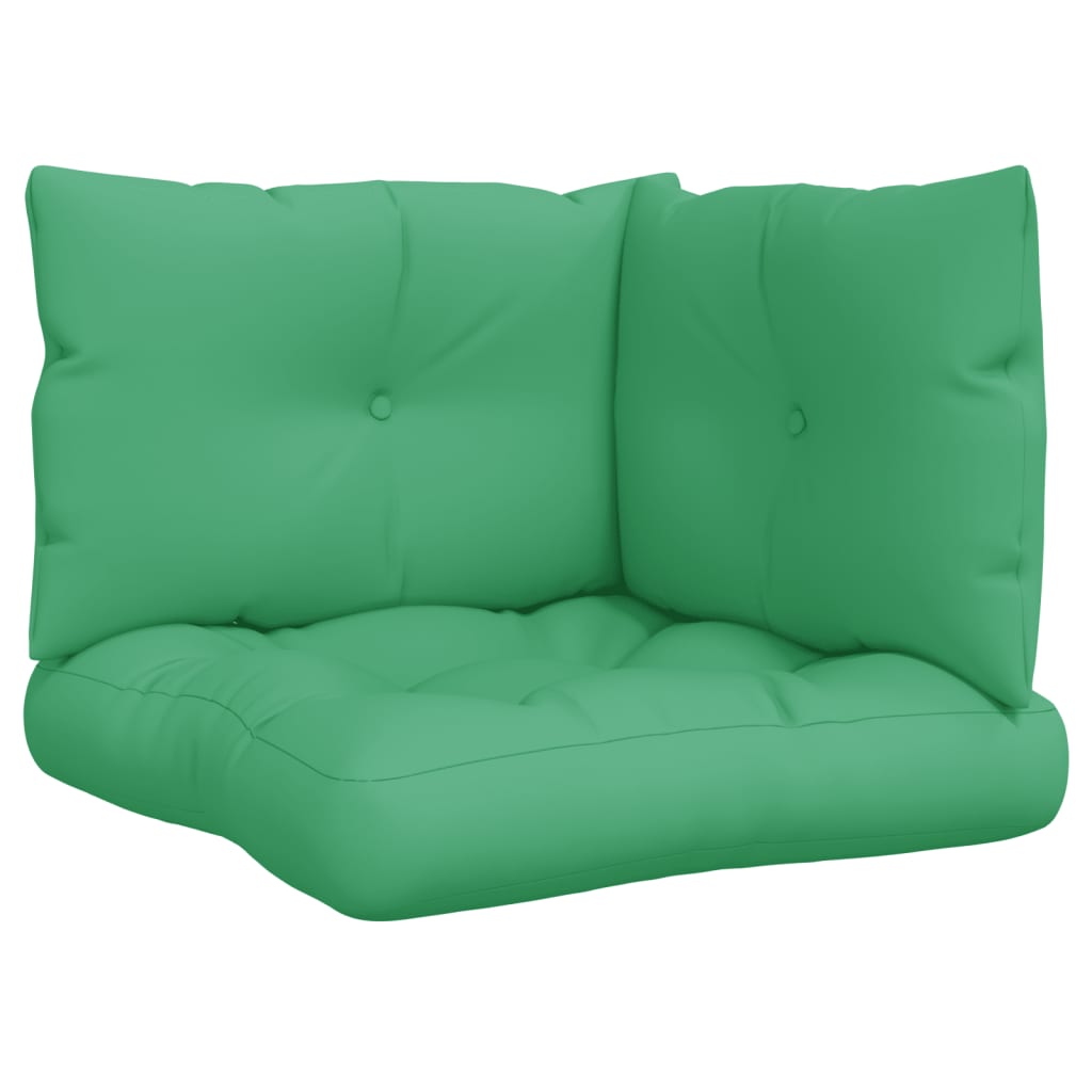 Coussins de palette lot de 3 vert tissu