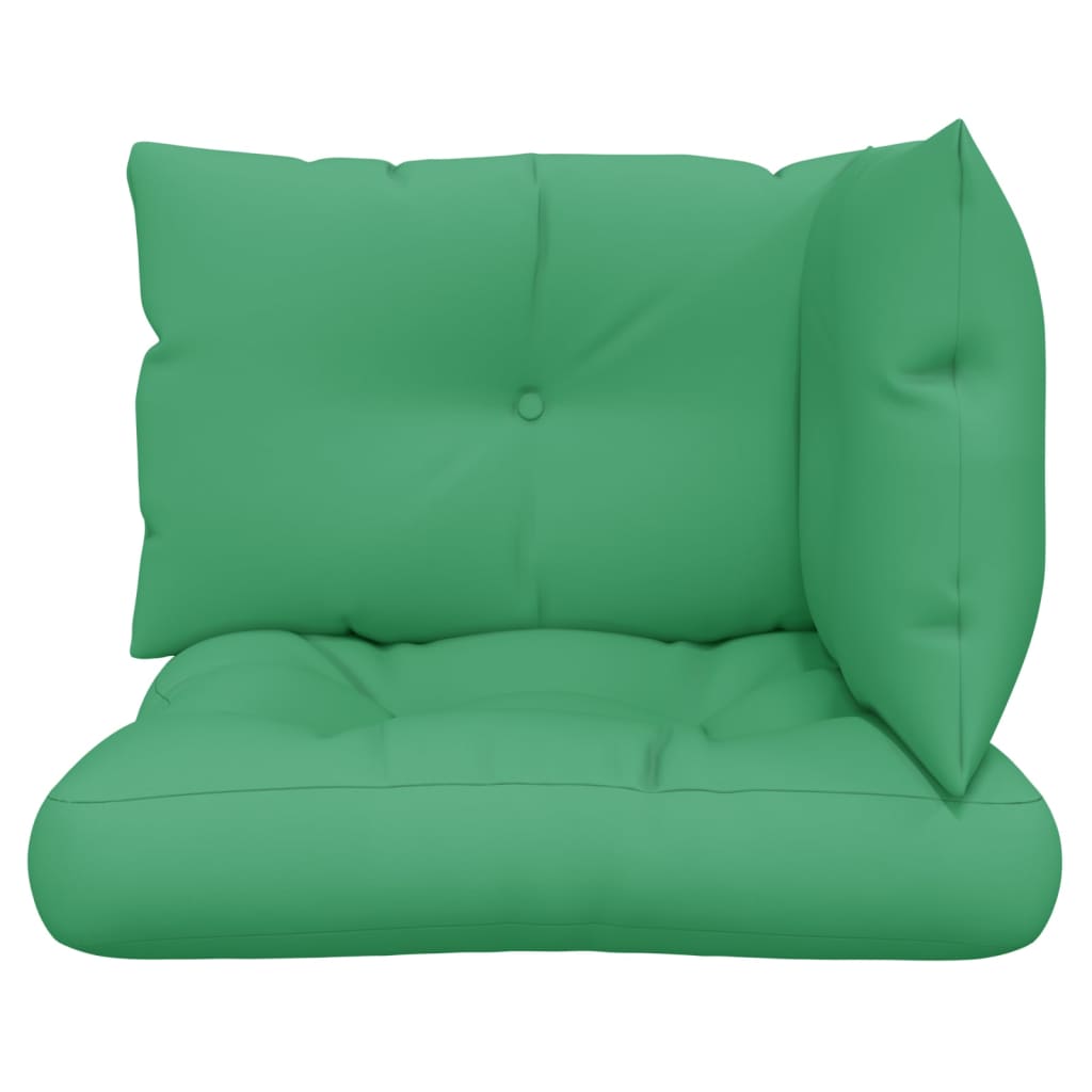 Coussins de palette lot de 3 vert tissu