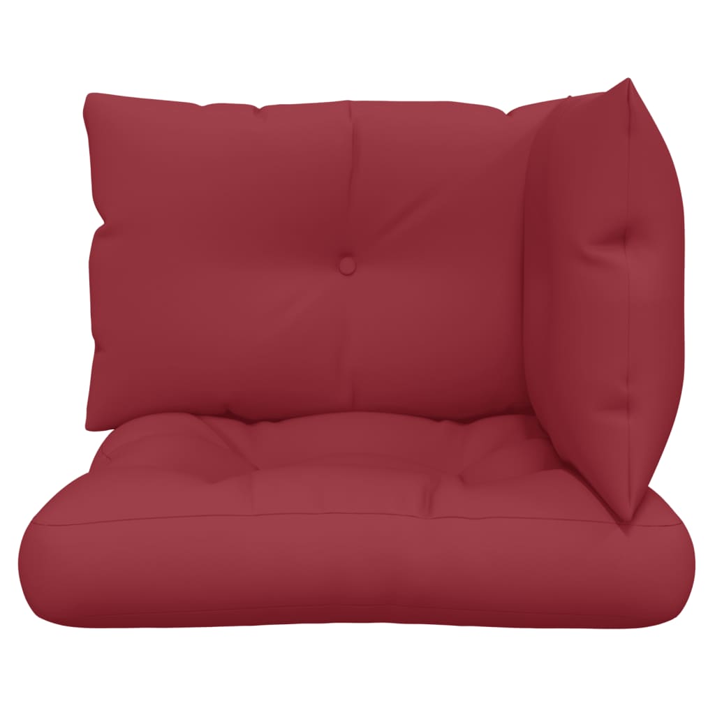 Coussins de palette lot de 3 rouge bordeaux tissu