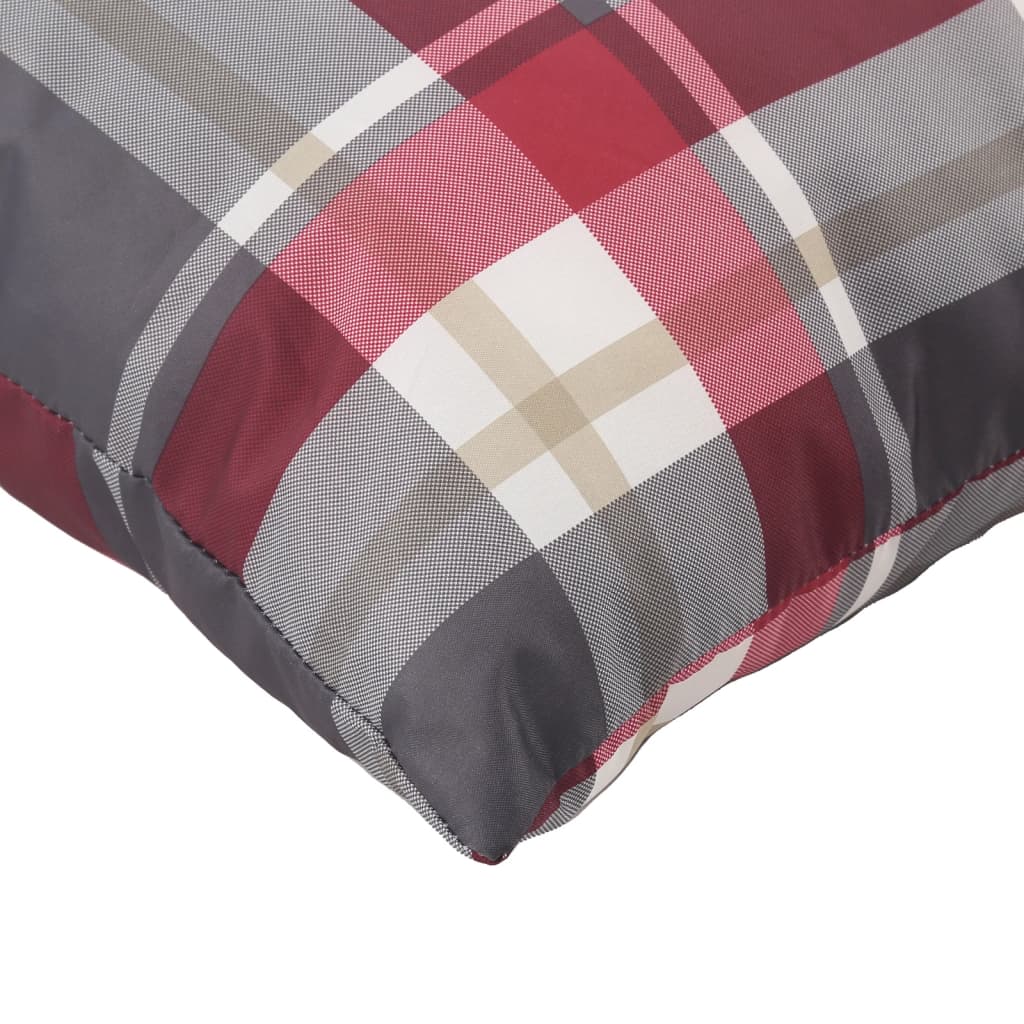 Coussins de palette lot de 3 motif à carreaux rouge tissu