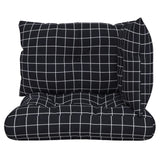 Coussins de palette lot de 3 motif à carreaux noir tissu Oxford