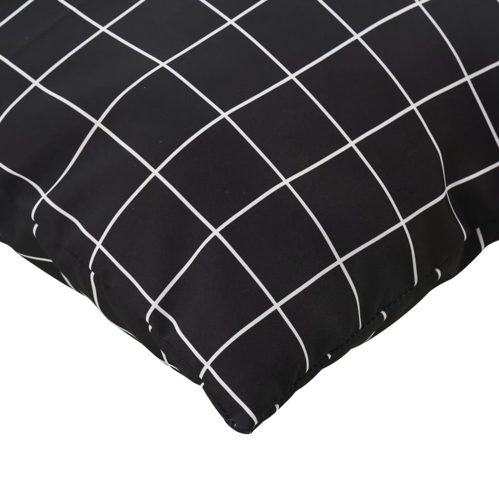 Coussins de palette lot de 3 motif à carreaux noir tissu Oxford