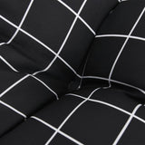 Coussins de palette lot de 3 motif à carreaux noir tissu Oxford