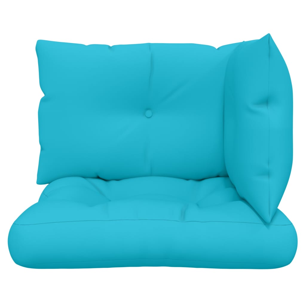 Coussins de palette lot de 3 turquoise tissu Oxford