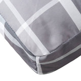 Coussin de palette motif à carreaux gris tissu