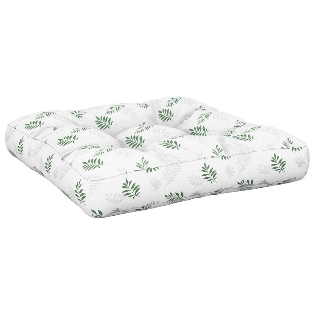 Coussin de palette à motif de feuilles 58x58x10 cm tissu oxford