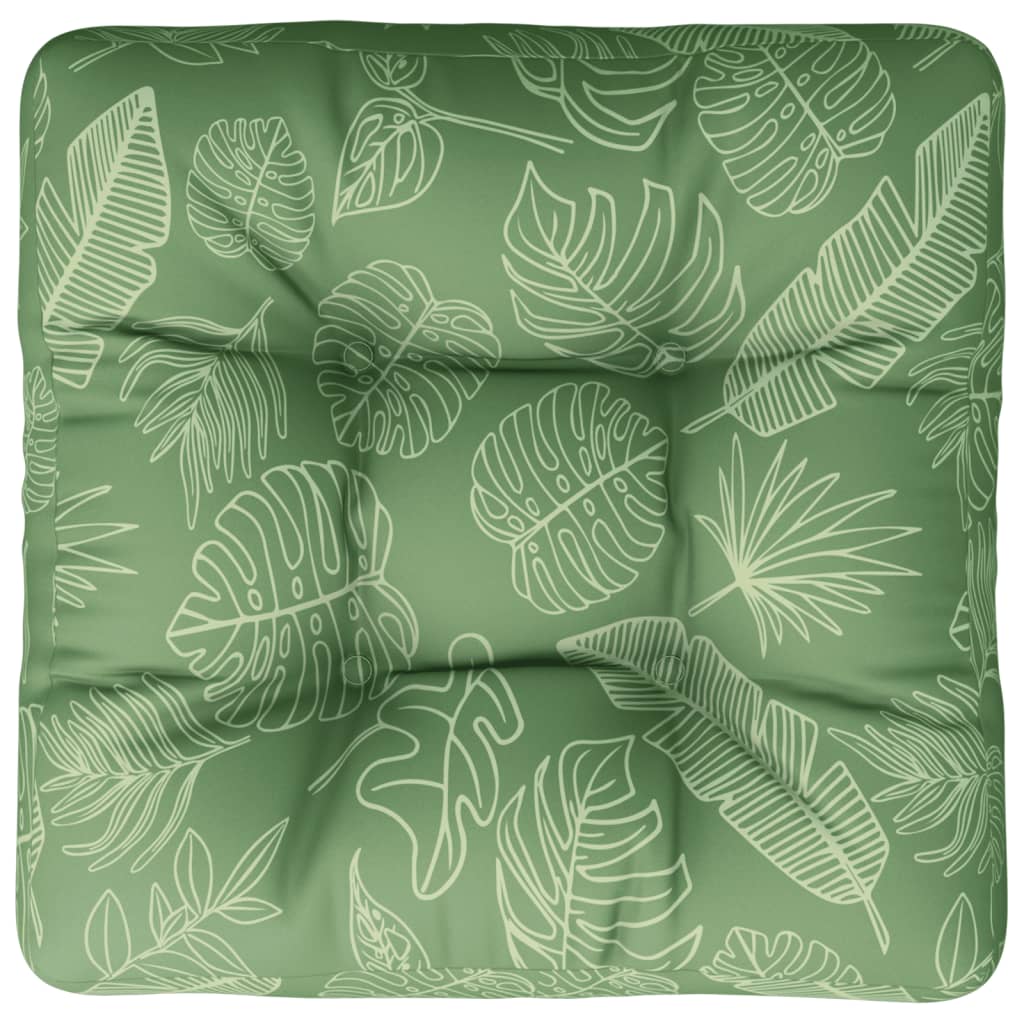 Coussin de palette à motif de feuilles 58x58x10 cm tissu oxford