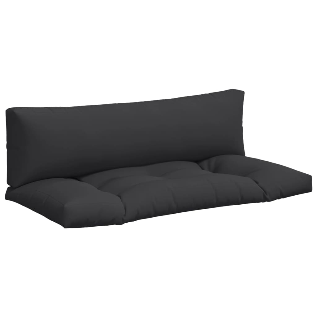 Coussins de palette lot de 2 noir tissu