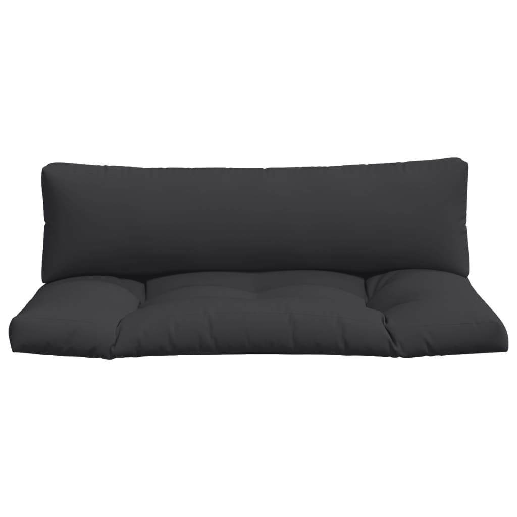 Coussins de palette lot de 2 noir tissu