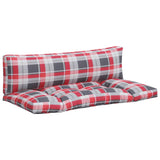 Coussins de palette 2 pcs carreaux rouges tissu