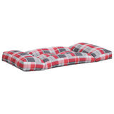 Coussins de palette 2 pcs carreaux rouges tissu