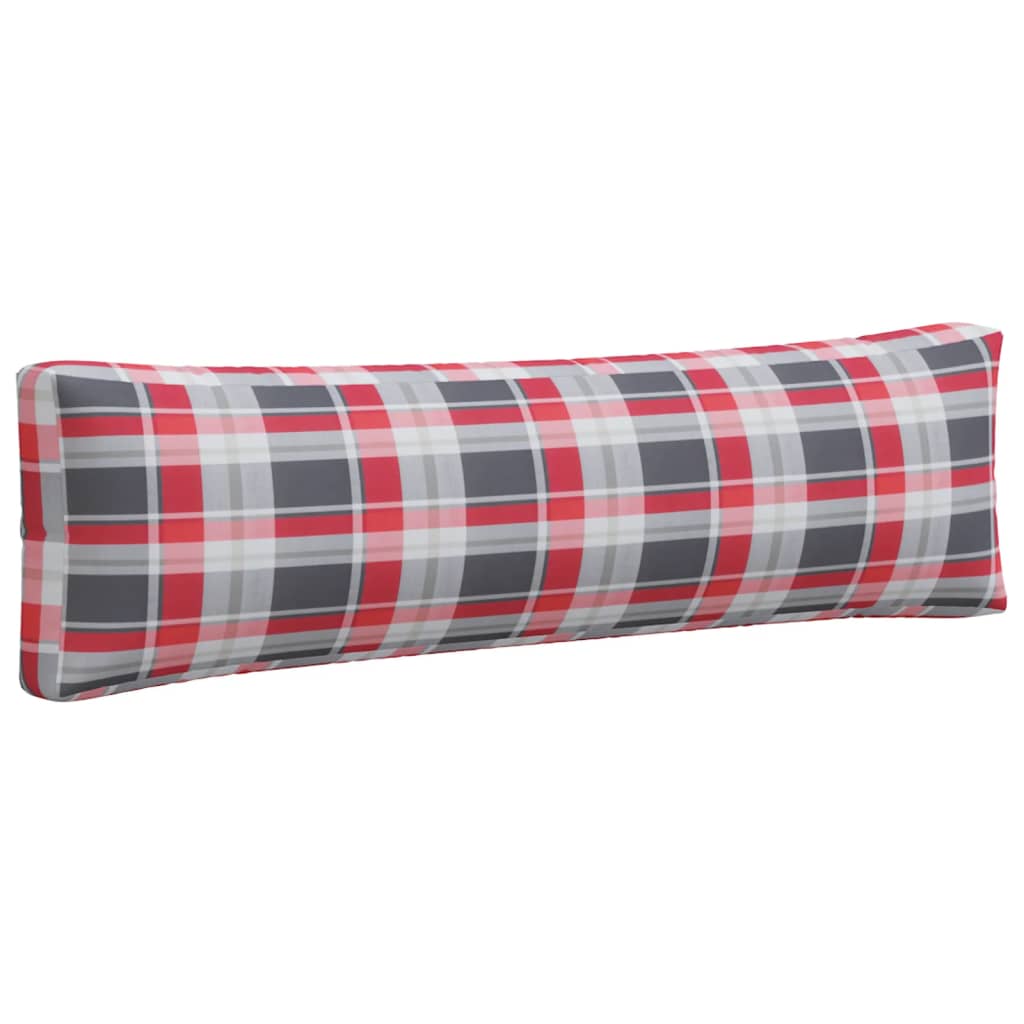 Coussins de palette 2 pcs carreaux rouges tissu