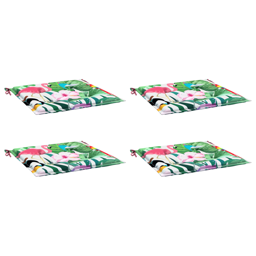 Coussins de chaise de jardin lot de 4 multicolore 40x40x3 cm