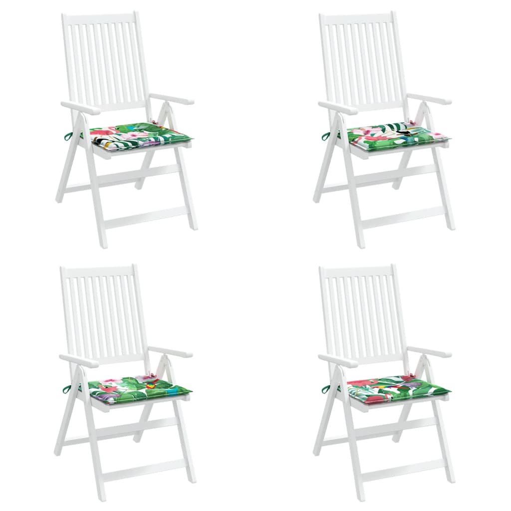 Garden chair cushions set of 4 multicoloured 40x40x3 cm