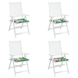 Garden chair cushions set of 4 multicoloured 40x40x3 cm