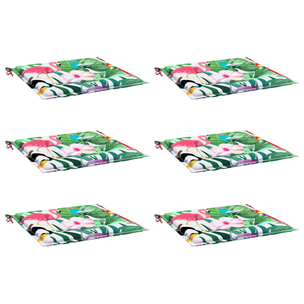 Coussins de chaise de jardin lot de 6 multicolore 40x40x3 cm