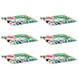 Coussins de chaise de jardin lot de 6 multicolore 40x40x3 cm