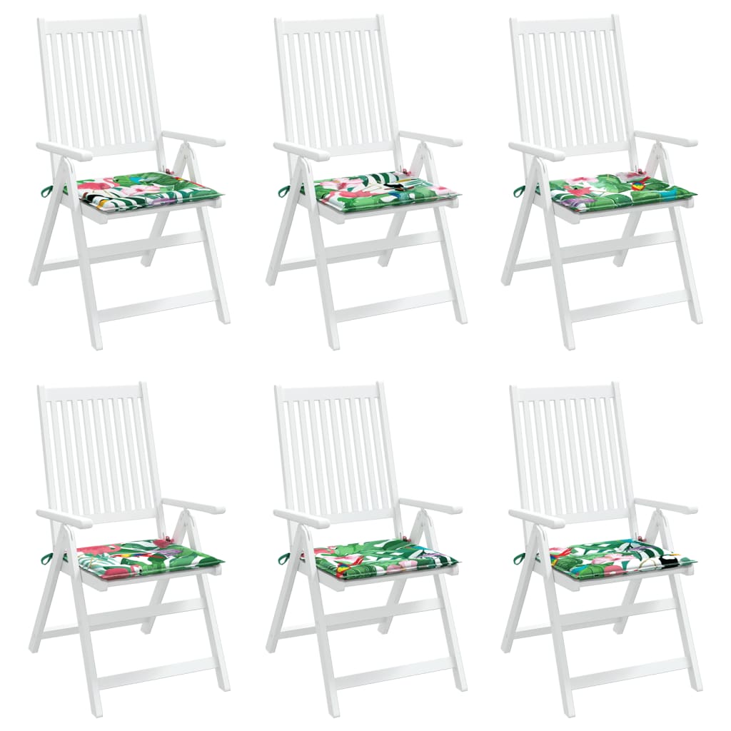 Coussins de chaise de jardin lot de 6 multicolore 40x40x3 cm