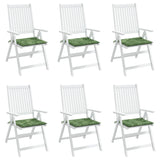 Coussins de chaise lot de 6 motif de feuilles 40x40x3 cm tissu