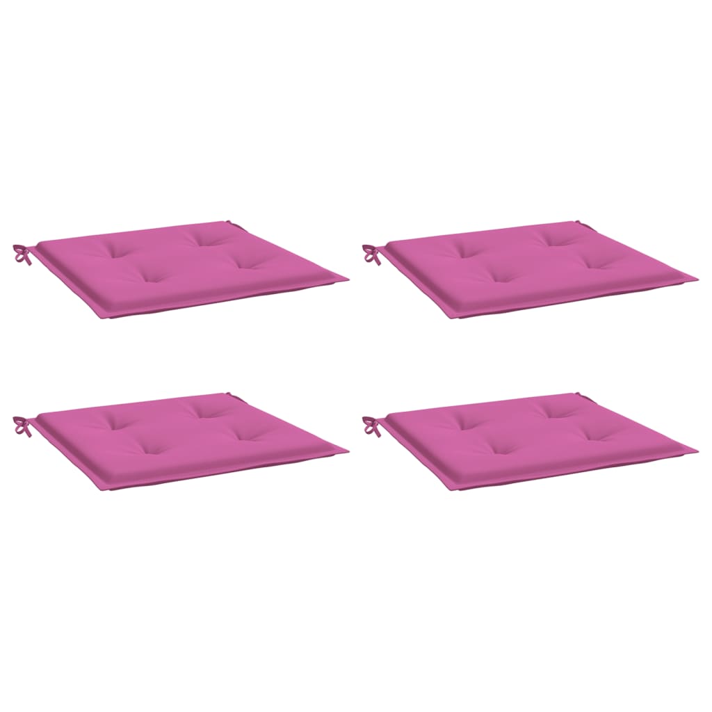 Coussins de chaise de jardin lot de 4 rose 40x40x3 cm