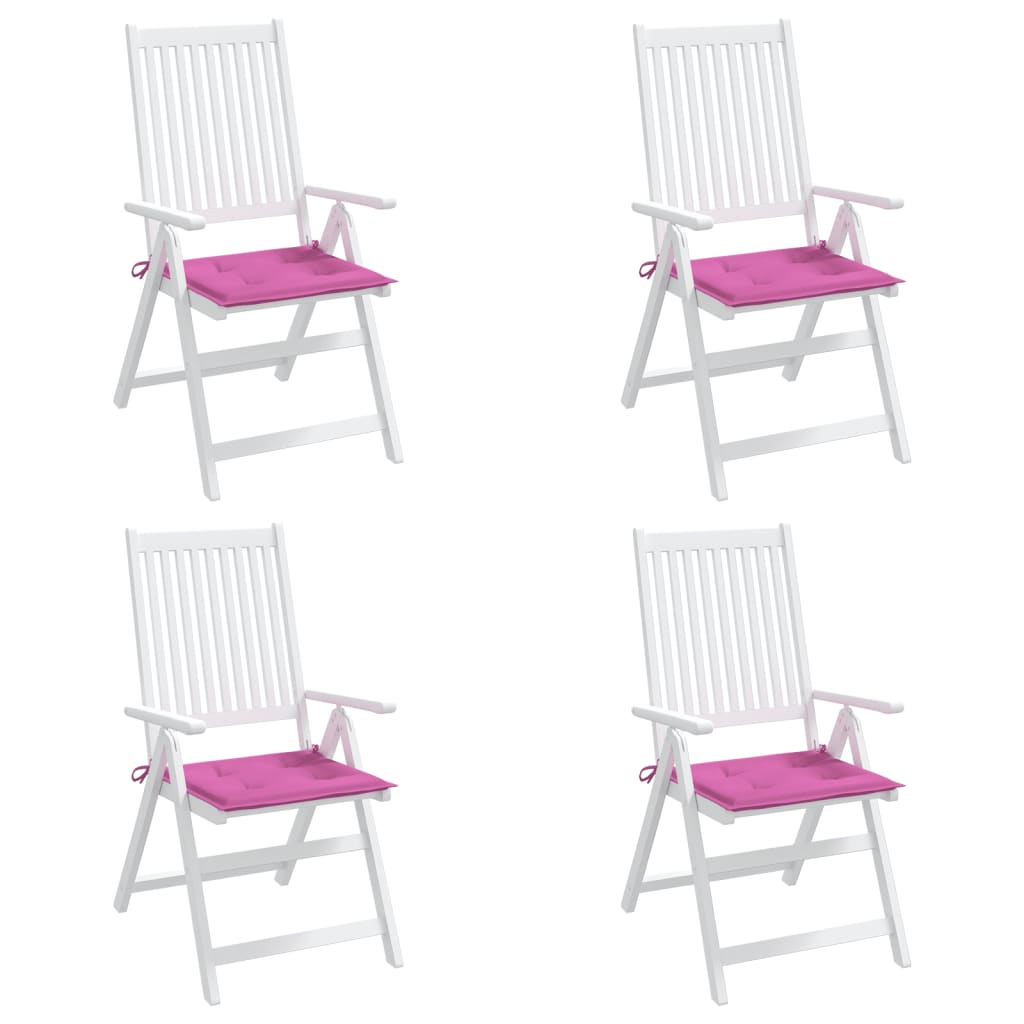 Coussins de chaise de jardin lot de 4 rose 40x40x3 cm