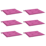 Coussins de chaise de jardin lot de 6 rose 40x40x3 cm tissu