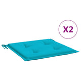 Coussins de chaise de jardin lot de 2 turquoise 40x40x3cm tissu