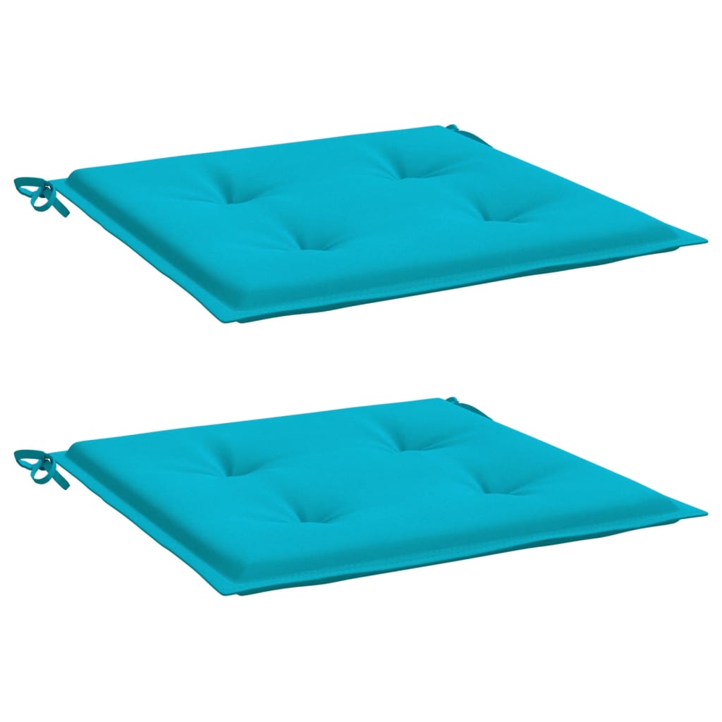 Coussins de chaise de jardin lot de 2 turquoise 40x40x3cm tissu