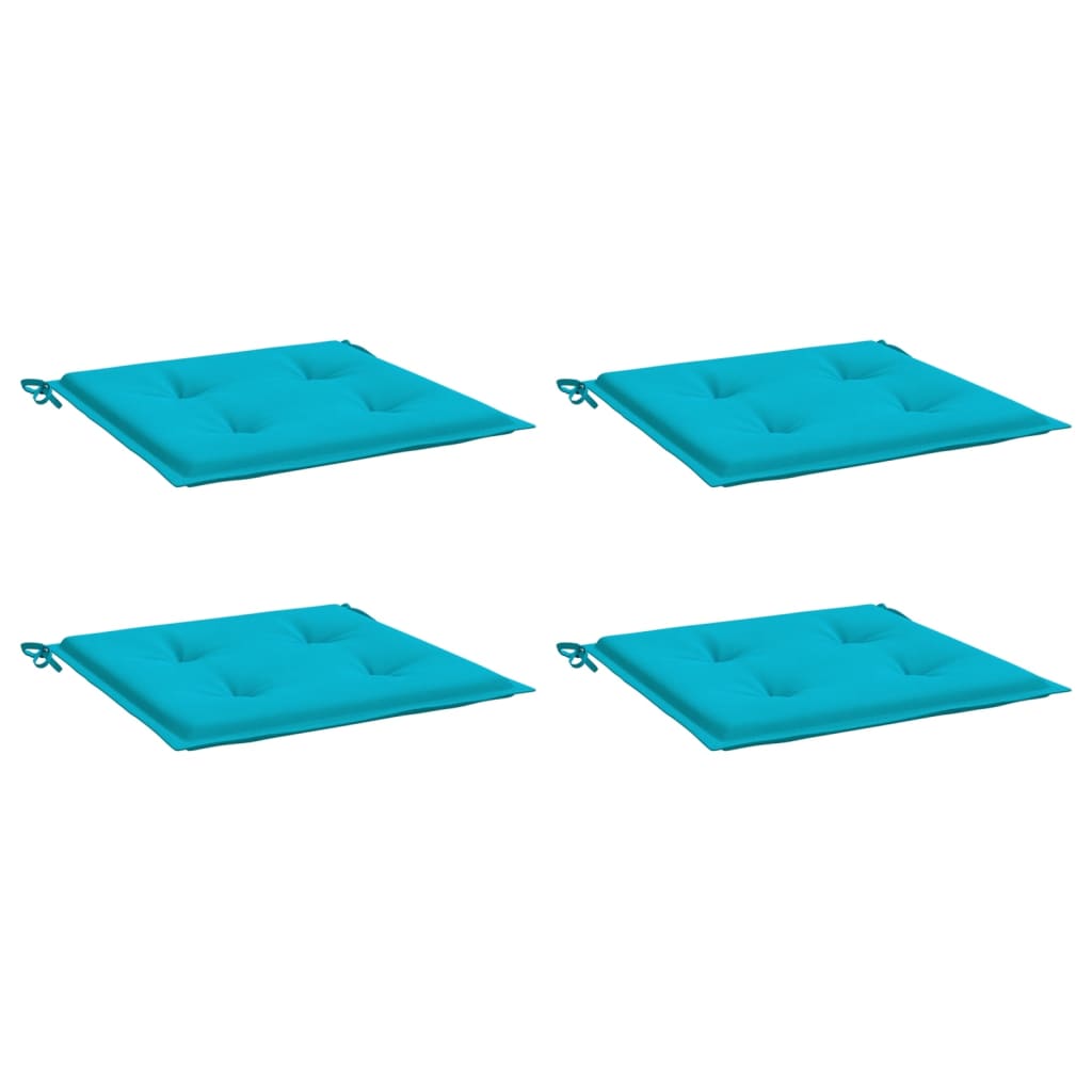 Coussins de chaise de jardin lot de 4 turquoise 40x40x3cm tissu