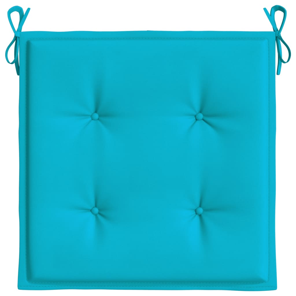 Coussins de chaise de jardin lot de 4 turquoise 40x40x3cm tissu