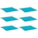 Coussins de chaise de jardin lot de 6 turquoise 40x40x3cm tissu