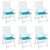 Coussins de chaise de jardin lot de 6 turquoise 40x40x3cm tissu