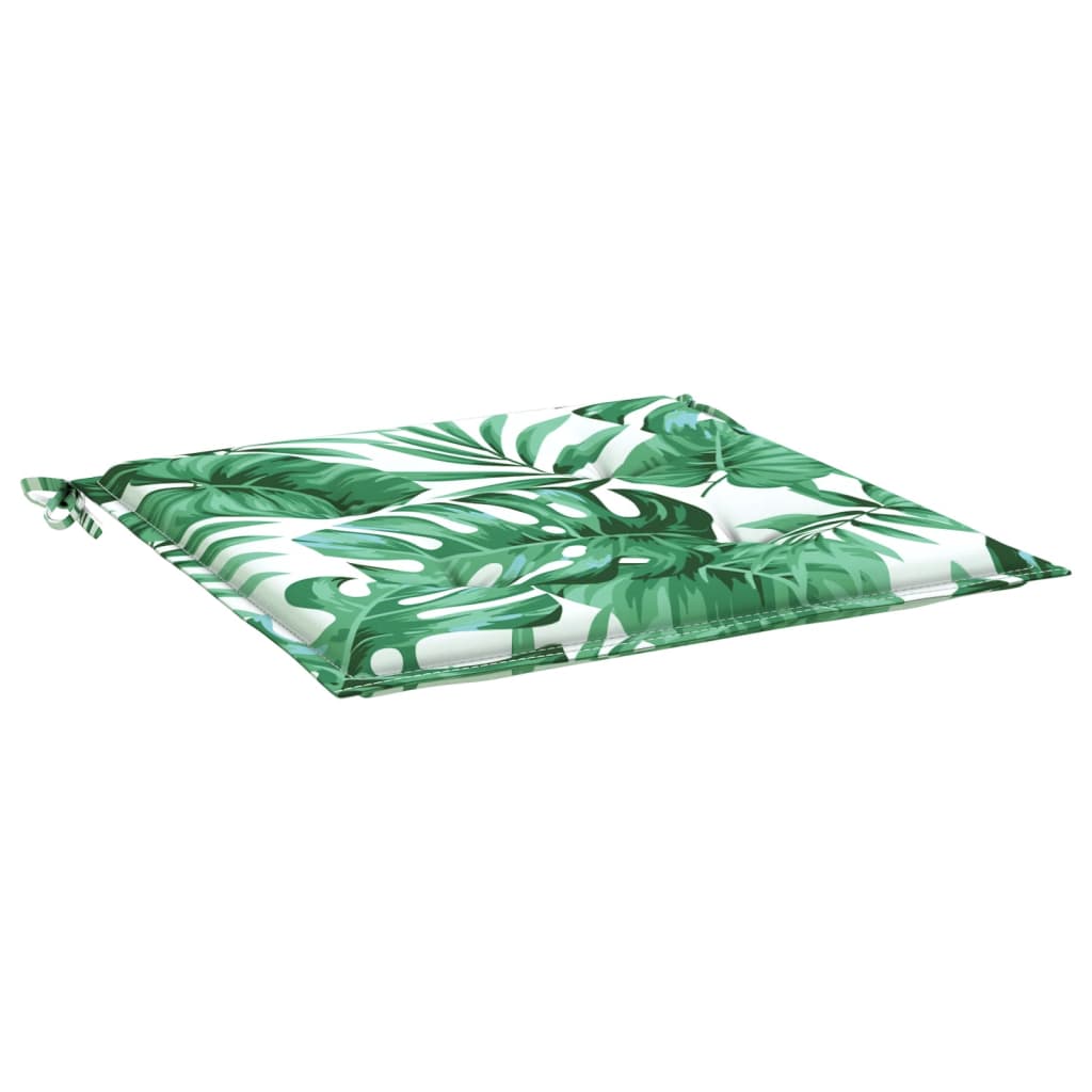 Coussins de chaise lot de 2 motif de feuilles 50x50x3 cm tissu