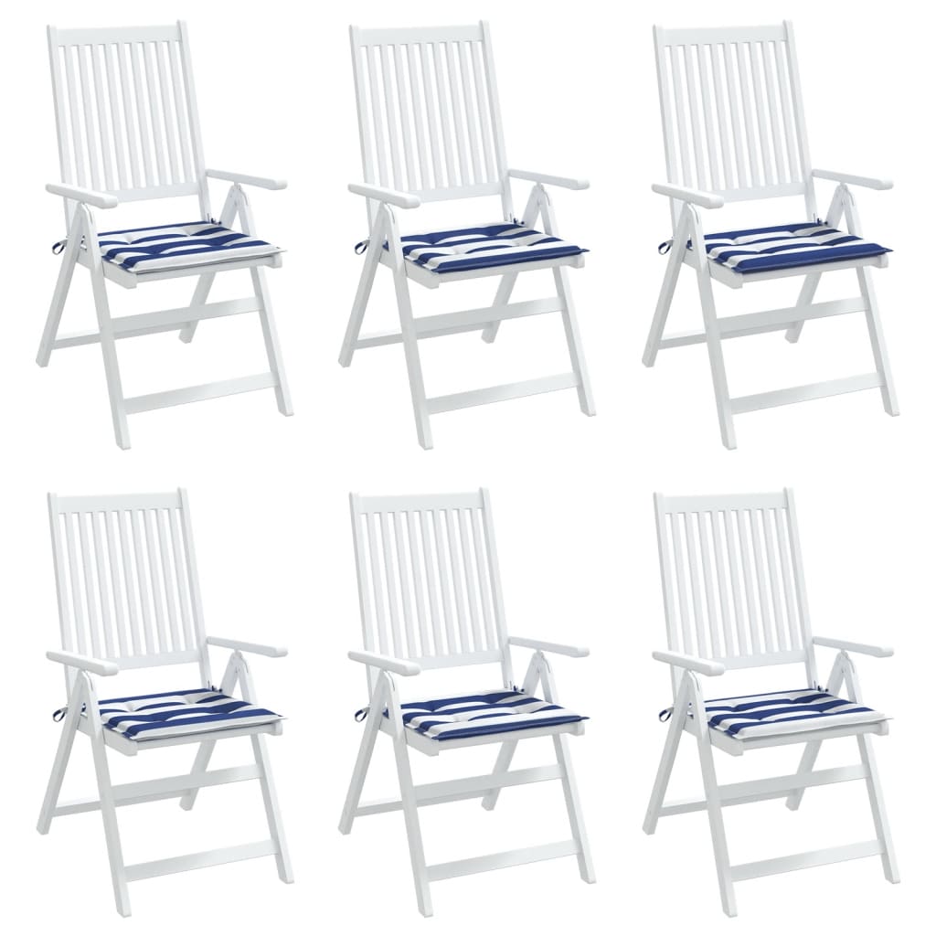 Coussins de chaise de jardin lot de 6 50x50x3 cm tissu