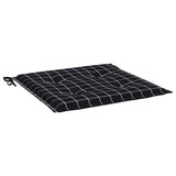 Coussins de chaise de jardin lot de 4 motif à carreaux noir